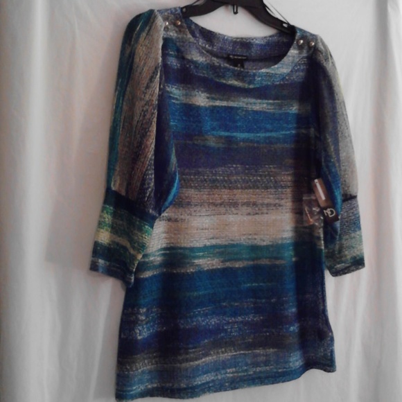 NWT New Directions Knit Tease Blouse/Medium - Picture 3 of 8